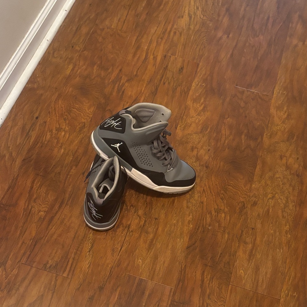 Jordan Gray and Black Athletic Shoes